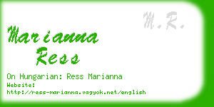 marianna ress business card